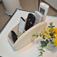 5칸 가죽 티비 에어컨 리모컨 꽂이 수납 정리함 거치대 보관함