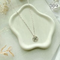 925실버 만자 목걸이 연꽃 코인 은목걸이 남녀공용 불교 굿즈