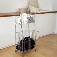 올스텐 304 이동식 빨래바구니 2단세트 +보조바스켓