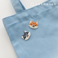 열 접착 와펜 시바견 눈웃음 강아지 와펜
