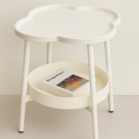 화이트 소파 침대 사이드 미니 협탁 테이블