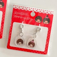 [일본 수입] 몬치치 미니 투명 아크릴  열쇠고리 가방 지갑 키링