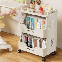 이동식 책장 선반 3단 트롤리 주방 욕실 다용도 수납 정리대
