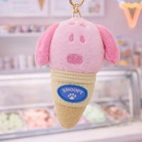스누피 아이스크림 가방고리 키링 핑크