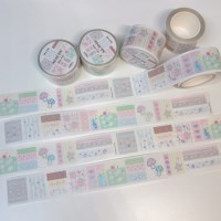 라연팬시 네모네모 반짝 화지 은박 키스컷 마스킹테이프