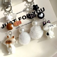 귀여운 생선얼굴 고양이 네코 가방 키링 열쇠고리