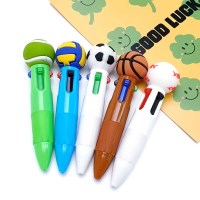 4색 컬러 미니 스포츠 공 장식 볼펜