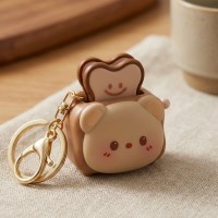 스트레스 해소 곰돌이 식빵 키링 귀여운 선물 친구 우정 오브제 귀여