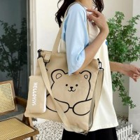 [홍은]초등학생 곰돌이 신발주머니 보조가방 학원 파우치 가방