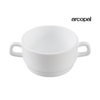 빈티지 ARCOPAL 화이트 STACKABLE 스프볼(2개)