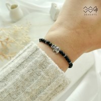 행운 코끼리팔찌 블랙 오닉스팔찌 남녀공용 원석팔찌 금전운 재물운