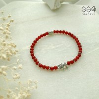행운 코끼리팔찌 레드 자마노팔찌 남녀공용 원석팔찌 금전운 재물운