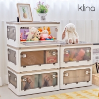 클리나 오픈도어 접이식 리빙박스 수납함 정리함 폴딩박스 84L