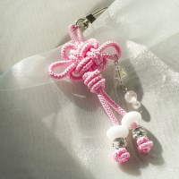 꽃분홍 매듭 키링