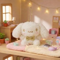 산리오 캐릭터즈 인형 가방걸이 반짝골드 10cm 시나모롤