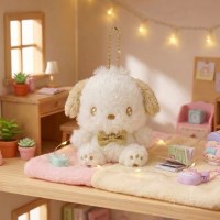 산리오 캐릭터즈 인형 가방걸이 반짝골드 10cm 포차코