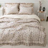 로라 광목 100% 자수프릴 침구세트 SS,Q 2컬러