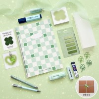 네잎클로버 스테들러 문구 학용품 선물 세트 12종 키링 볼펜 형광펜