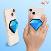 [지퍼팝] 3D 픽셀 도트 맥세이프 스마트톡 - 블링팝(화이트)