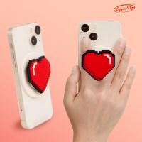 [지퍼팝] 3D 픽셀 도트 맥세이프 스마트톡 - 러브팝(화이트)