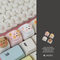 캡 크로스 수진 키캡 귀여운 강아지 키보드