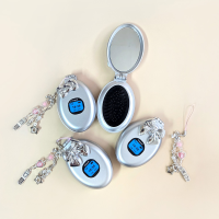 Y2K 레트로 폴더폰 키링 휴대용 거울 쿠션빗 플립폰 접이식 빗거울세