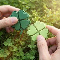 행운 부적 네잎클로버 키캡 키링 클릭커 클리커 딸깍이 선물 손장난