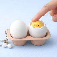 2구 병아리 계란 클리커 키링 클릭 키보드 가방 인형 키홀더 피젯토