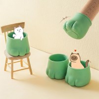 고양이발 층간소음 방지 패드 라운드 그린 4개세트
