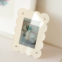 플로 아크릴 사진액자 4x6 투명 미니 스탠드 탁상 웨딩 가족 엽서액