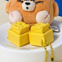치즈 키캡 키링 클리커 피젯토이 굿즈 키보드 청축 스위치 열쇠고리 