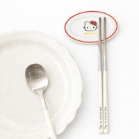 [보프렌즈] 산리오 헬로키티 수저 세트 + 수저 받침 (정품 라이센스)