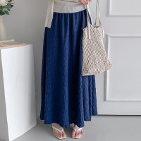 여자 봄 여름 플리츠 밴딩 롱 스커트 치마 10SK0207