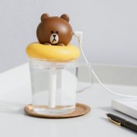 브라운 필터 생수병 사무실 탁상용 USB 미니 가습기