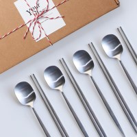 [선물포장] 노브 스텐 한식 수저세트 4인 8p