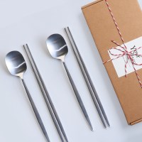 [선물포장] 노브 스텐 한식 수저세트 2인 4p
