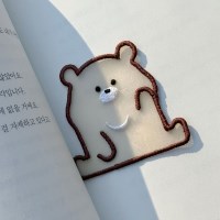 반달곰 자수 책갈피
