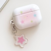 블러 핑크 별 Y2K 에어팟 프로 4 3 버즈 이어폰 투명 하드 케이스