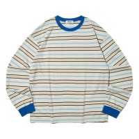 레트로 멀티 스트라이프 롱 슬리브 (블루)
