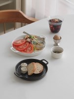 꾸미까 화이트블랙 무광 핸들접시 (4type)