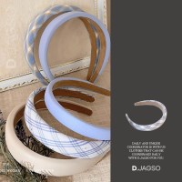 여성 볼륨 체크 단색 심플리 쿨톤 헤어벤드