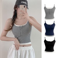 [캡내장] 아냐 일체형 레이어드 헨리넥 나시 (26C023)