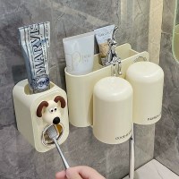 화장실 칫솔꽂이 거꾸로 컵 양치컵 거치대 걸이 세트