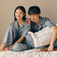 시오 반팔 긴바지 여성페어 블루 (21수)