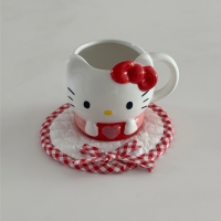 위에 oui:e 리본하나 누빔 컵코스터 컵받침 다용도받침