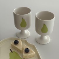 [제철식기:배] 와인잔 세트 2p