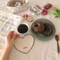 위에 oui.e 티코스터 하트 오벌 컵받침 다용도받침