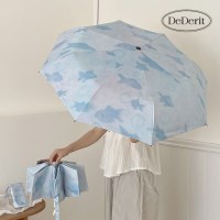 귀여운 바닷속 물고기 3단 접이식 자동 우산 양산