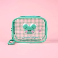 와사비베어 10cm 인형 PVC 투명 파우치 가방걸이 키링