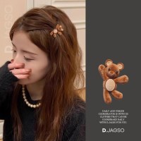 여성 테디베어 포인트 곰돌이 머리핀 악세사리